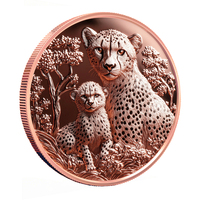 Pièce de monnaie en cuivre pur 999, motif léopard, 1 oz Troy, ultra haute relief, gaufrée, jeton animalier, service personnalisé pour l'investissement