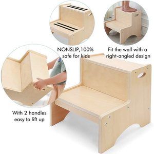 Children's <b>Bamboo</b> Step <b>Stool</b> Minimalist Design Safety Non-Slip For Kids - Product Image 4