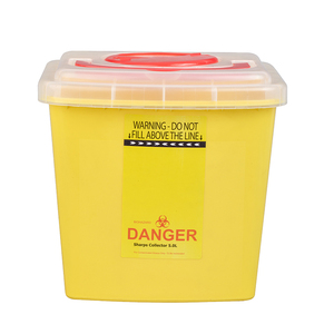 Boîte de collecte de déchets médicaux aiguisés en plastique jaune jetable de 5 L pour l'abandon des aiguilles, avec homologation 510k - Product Image 2