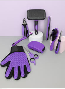 ชุดกรูมมิ่งสัตว์เลี้ยงครบชุด 9 ชิ้น สำหรับกำจัดขนหลุดร่วง ผลิตจากพลาสติกคุณภาพสูง วัสดุ PP ระดับมืออาชีพ พร้อมชุดกรรไกร - Product Image 6