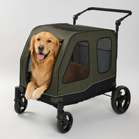 Poussette pour chien extra-large 80*64cm, roues à libération rapide, poignée réglable et pliable, logo/couleur personnalisés