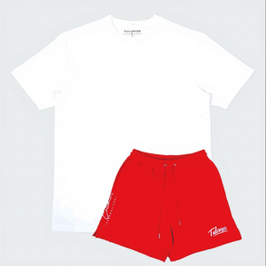 Custom Two Piece Short Set Casual Tracksuit Breathable Customized Streetwear <b>T</b>-<b>shirts</b> & Shorts Fabric Outfits For Men - Product Image 1