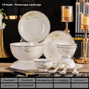 Service de vaisselle en céramique d'os de Jingdezhen pour usage quotidien, ensemble de bols et assiettes, vaisselle de table domestique, cadeau, vente en gros - Product Image 6