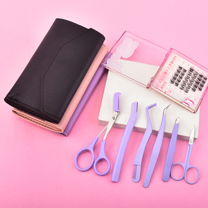Kit d'outils de coupe de <span class=keywords><strong>cils</strong></span>, kit de beauté, pinces en acier inoxydable couleur macaron, <span class=keywords><strong>pour</strong></span> greffe de sourcils et pose de faux <span class=keywords><strong>cils</strong></span>, pratique - Product Image 1