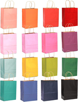 Sac de fête jetable en papier kraft style sucré avec poignée antidérapante, emballage personnalisé, impression dégradée, sac fait main OEM/ODM