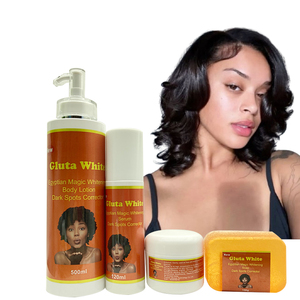 Triple Glutath Plus Vitamin C <span class=keywords><strong>Serum</strong></span> Jojoba Oil Face <span class=keywords><strong>Cream</strong></span> Set Cuidado DE LA PIEL Blanqueamiento Hidratante para la piel negra Incluye blanqueamiento - Product Image 1