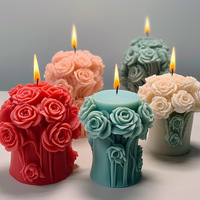 Nouvelles idées Moule en silicone pour bougies en forme de roses 3D DIY Cadeau fait main DIY Moules pour bougies d'aromathérapie Moule à fleurs de rose