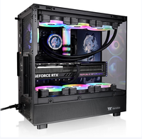 PC Case Full Tower ATX Gaming Computer Desktop with LCD Screen Computer Cases & Towers Glass PC Chassis Casing