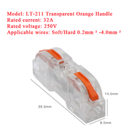 Connecteurs d'épissure rapide universels LT-211 bornes de fil enfichables 1P pour 0.2-4.0mm ² LED Power Electric Wire Copper