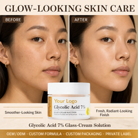Crème à l'acide glycolique personnalisable pour peaux ternes, rugueuses et irrégulières, hydratant apaisant à la niacinamide et à la centella, 50g