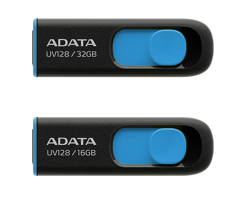 ADATA UV128 USB Flash Drive 16GB 32GB, Pen Drive 64GB 128GB kecepatan tinggi USB 3.2 Gen 1 pendrive memori Stik USB Disk