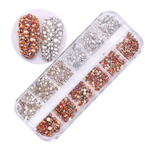 Strass en <span class=keywords><strong>verre</strong></span> à dos <span class=keywords><strong>plat</strong></span>, accessoires pour décoration, bon marché, vente en gros, pour Nail Art - Product Image 3