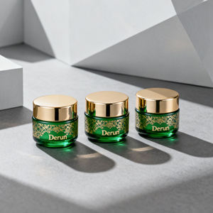 핫 세일 골드 플라스틱 캡과 다채로운 유리 크림 병 항아리 5g 10g 15g 20g 30g 50g 100g 스킨 케어 맞춤형 로고 - Product Image 2