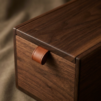 Boîte à vin en bois de luxe avec poignée en cuir, coffret cadeau pour une bouteille de vin, idéal pour les cadeaux d'affaires