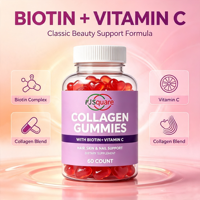 Compléments alimentaires de haute qualité favorisant la croissance des cheveux et des ongles, la santé de la peau, gommes au collagène avec biotine + vitamine C