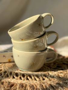 Tasses en céramique artisanale de grès haute qualité, design artistique étoile d'hiver, capacité 200 ml, résistantes au four, pour occasions spéciales - Vente chaude - Product Image 4