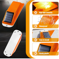Lampu Peringatan LED Tenaga Surya Oval Berkedip Strobo Sensor Otomatis untuk Konstruksi Jalan Pengamanan Lalu Lintas Pagar Pembatas.