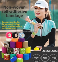Bandage adhésif respirant auto-adhésif, rouleaux de bandage élastique résistant à l'eau, sans latex, largeur de 5 cm, pour le sport, le poignet, la cheville