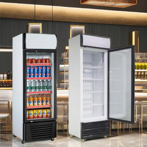 Réfrigérateur de bar vertical économe en énergie Refroidisseur à affichage de température unique avec air et ventilateur Réfrigérateur congélateur - Product Image 1