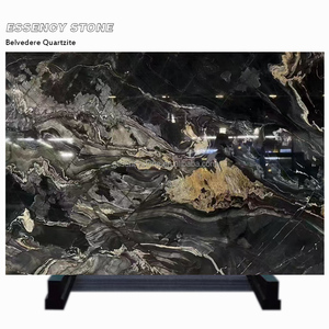Tự nhiên màu đen belvedere quartzit <span class=keywords><strong>Granite</strong></span> đá cẩm thạch Tấm Đá đánh bóng cho Countertop sàn tường gạch phi Fusion quartzit - Product Image 1