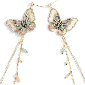Papillon longue frange fée boucles d'oreilles en 2020 nouvelle mode boucles d'oreilles rétro style - Product Image 5