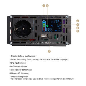 Inversor อินเวอร์เตอร์พลังงานแสงอาทิตย์12V 24V 48V ถึง110V 220V อินเวอร์เตอร์ออฟกริด300W <span class=keywords><strong>2000W</strong></span> 3000W 5000W 6000W - Product Image 3