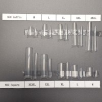 3 XL Clear XXL Long No C Curve Straight Coffin Amande Square Stiletto Nail Tips Wholesale ABS Nail Extension Tips Custom