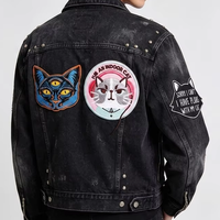 Écussons brodés personnalisés motif chat de dessin animé, fabricant OEM ODM pour vêtements streetwear, sacs et chapeaux