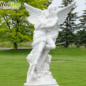 Sculpture de Cupidon et <span class=keywords><strong>Psyché</strong></span> en marbre blanc grandeur nature YOUFINE pour l'extérieur, personnalisée pour le jardin - Product Image 5