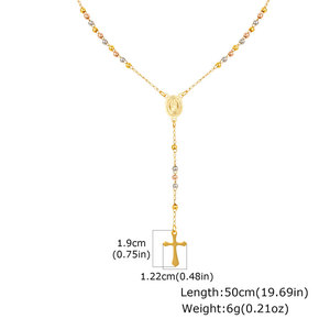 Collar de cuentas de moda chapado en oro PVD de 14K y 18K, de acero inoxidable 316L personalizado, joyería fina, collares, rosario de fe para mujer - Product Image 6