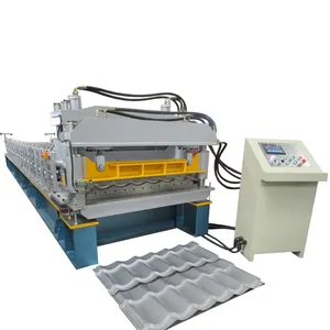 Top quality steel metal roofing glazed corrugated sheet cold tile roll forming machine