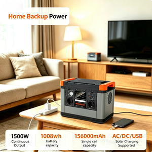 Centrales électriques portables AC 1500W 1008Wh, générateur solaire pour lampe de poche extérieure - Product Image 2