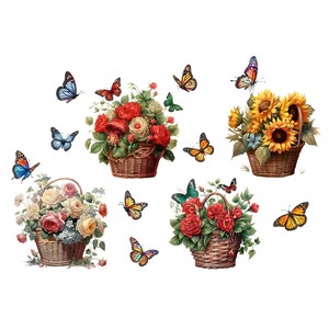 <span class=keywords><strong>Adesivi</strong></span> Murali in Vinile <span class=keywords><strong>Floreali</strong></span> Vintage, Impermeabili e Resistenti ai Raggi UV, Decorazione <span class=keywords><strong>per</strong></span> Casa e Soggiorno - Product Image 1