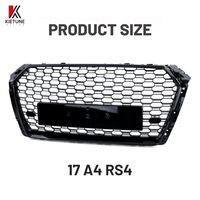 Grilles de voiture en nid d'abeille en gros, en noir, pour AU-DI A4 B8 RS4 2017 2018 2019, nouveaux accessoires de voiture en plastique