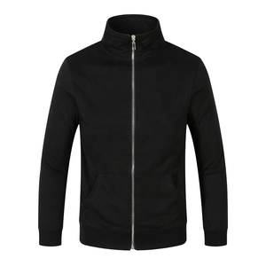 Wholesale Long Waterproof Autumn Cotton Zip-Up Blank Hoodie Zipper Solid Color Casual Plus Size Sweatshirt <b>Coats</b> Pockets - Product Image 1
