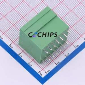 DB2EVH-3.81-2*7P-GN Plug-in Terminal Block Through hole,P=3.81mm Connector Board-to-Board / Socket - Closed 2x7P 3.81mm Green - Product Image 2