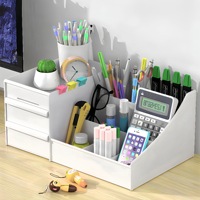Organisateur de cosmétiques de bureau rectangulaire en plastique PP, boîte de rangement pour maquillage, tiroir, comptoir de dortoir, boîte à rouge à lèvres, étanche, portable