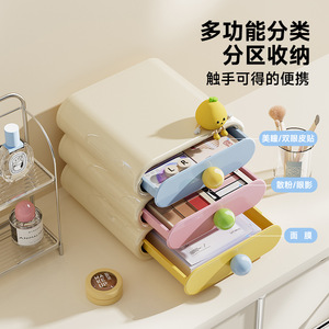 กล่องเก็บของตั้งโต๊ะพร้อมลิ้นชัก กล่องจัดระเบียบเครื่องสำอางพลาสติกสำหรับหอพักนักเรียน - Product Image 5