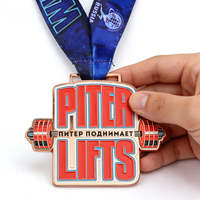 Medalla Deportiva de Lucha Libre y Levantamiento de Pesas, Personalizada de Fábrica, de Aleación de Zinc Esmaltada, para Campeones de Competición