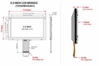 Layar LCD IPS TFT 4,3 inci 800x480 850 Nits LED Backlight Optical Bonding PCAP Touch Screen Antarmuka MIPI HMI Tahan Banting untuk Laboratorium Medis