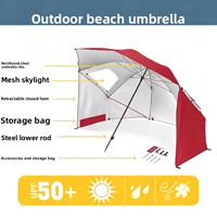 Accessoires de camping en plein air modernes, tente de plage portable avec protection UV, parasol de plage personnalisable avec logo