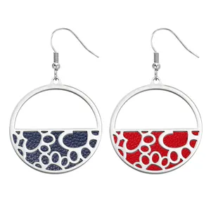 Legenstar-pendientes de gota con forma de pata de perro para mujer, aretes reversibles de cuero, bisutería de acero inoxidable, joyería para mujer 2020