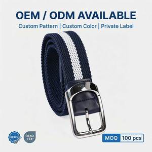 <span class=keywords><strong>Ceinture</strong></span> tressée <span class=keywords><strong>élastique</strong></span> personnalisable de haute qualité pour hommes, idéale pour le golf et le baseball, avec boucle ardillon réglable en alliage et design tissé extensible - Product Image 1