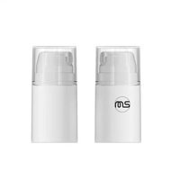 Vente en gros plastique PP sérum lotion blanche 1oz 1.7oz 3.4oz 5oz bouteille ronde rechargeable avec pompe sans air contenant cosmétique
