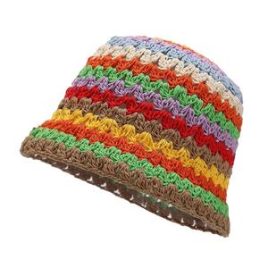 Sombreros de Pescador Tejidos y de Ganchillo con Diseño de Flores Huecas al por Mayor para Mujer - Product Image 4