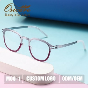 Gafas Metálicas Sin Tornillos de Calidad Premium, Ópticas de Moda, Venta al Por Mayor, Gafas Personalizadas, Monturas Ópticas Geométricas para Hombre - Product Image 2