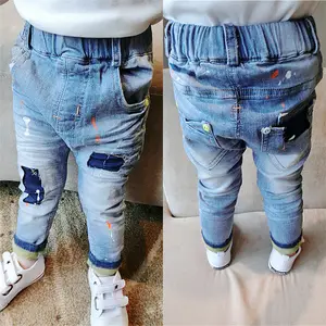 Осенний новейший дизайн Stocklots Фирменная новая модель брюки для мальчиков джинсы