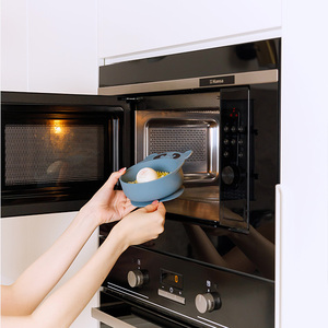 Vaisselle pour bébé en silicone de qualité alimentaire sans BPA, bol à dîner pour enfants, bol à ventouse en silicone en forme d'ours sans BPA, sûr pour les bébés - Product Image 4