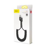 Câble de données USB Baseus Fish-eye Spring 100% original pour Type-C 2A 1m Noir En stock