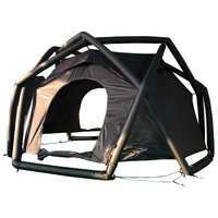 Tente de camping de plein air gonflable en forme de boule noire Glamping 4-5 personnes Grande tente dôme gonflable de luxe étanche à l'air